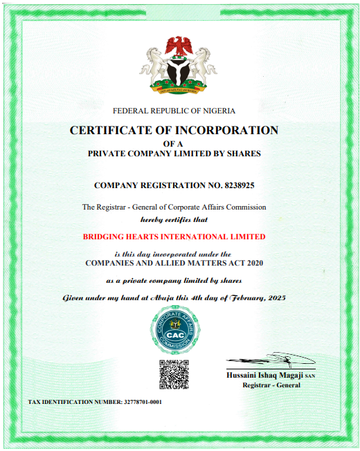 Company Registration Certificate